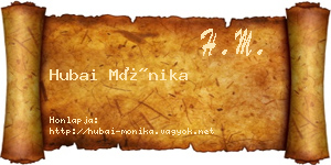 Hubai Mónika névjegykártya