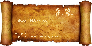 Hubai Mónika névjegykártya